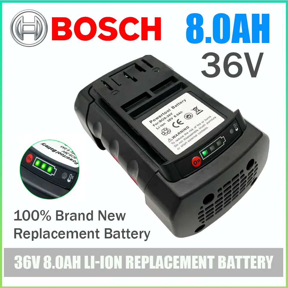 

Bosch 36V 6.0AH/8.0Ah Li-ion Replacement Battery for Bosch D-70771 2607336003 2607336108 BAT838 BAT810 BAT840 Power Tool Battery