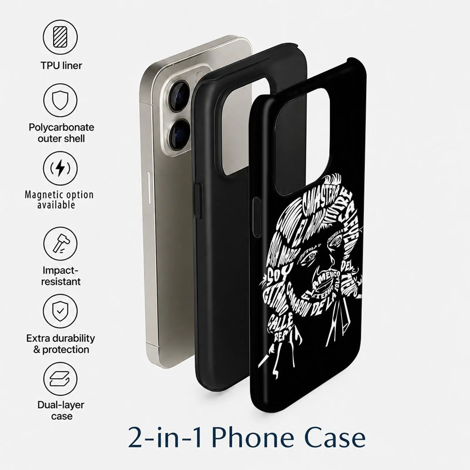 Чехол C-Camaron De La Isla для iPhone 17 16 15 14 13 12 11 Pro Max Air, двухслойный, противоударный, защитный, 2-в-1 (art.: 3920dbb6286db) - 3920dbb6286db