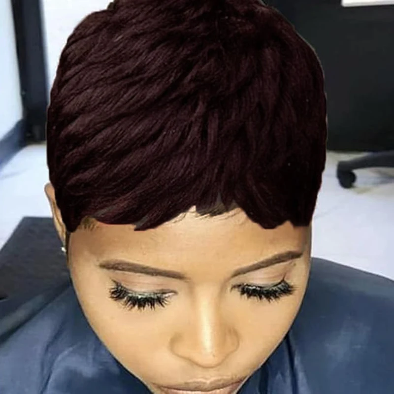 Парик Феи Человеческие Волосы Для Женщин На Спине Короткие Натуральные