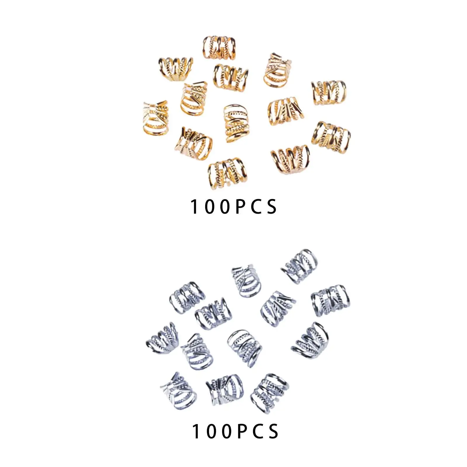 

100 Pieces Metal Dreadlock Beads Metal Hair Cuffs Tube Hair Accessory Adjustable for Men and Women Braiding Hair Decorations