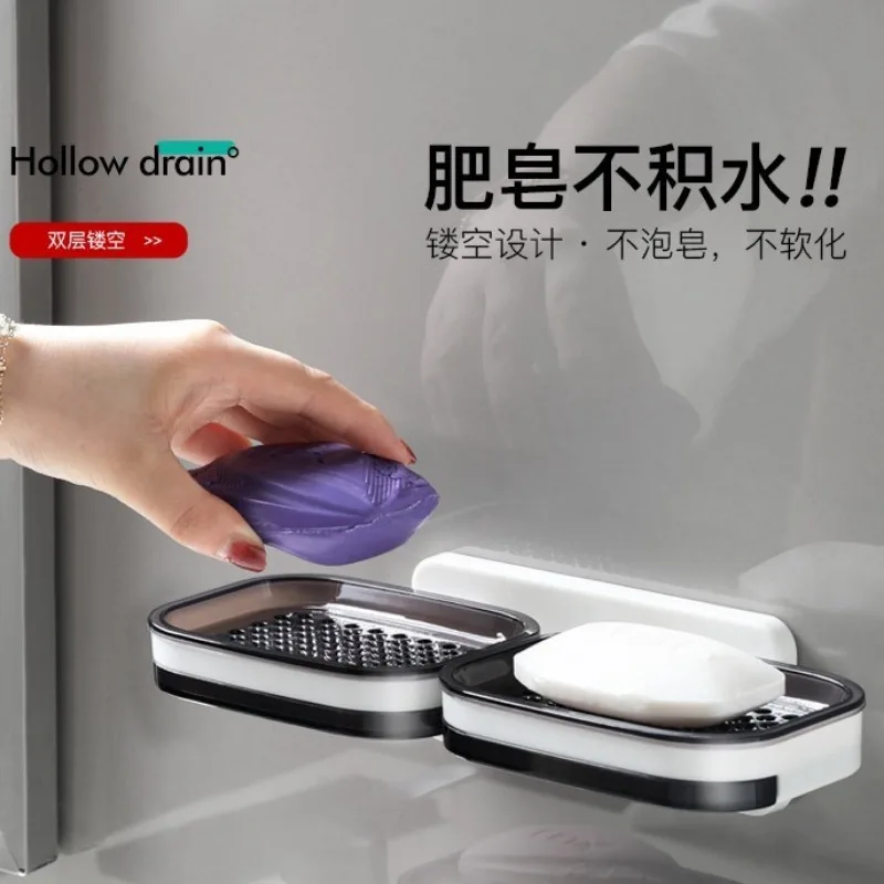 Двухслойная Коробка для мыла настенная без пробивания отверстий бытовая