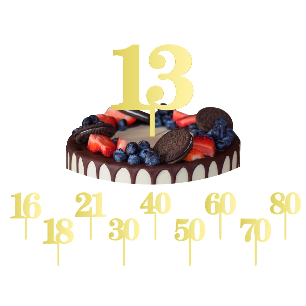 

Happy Birthday 13 16 18 21 30 40 50 60 70 80 Number Acrylic Cake Topper Cake Decoration For Birthday Party Birthday Decoration