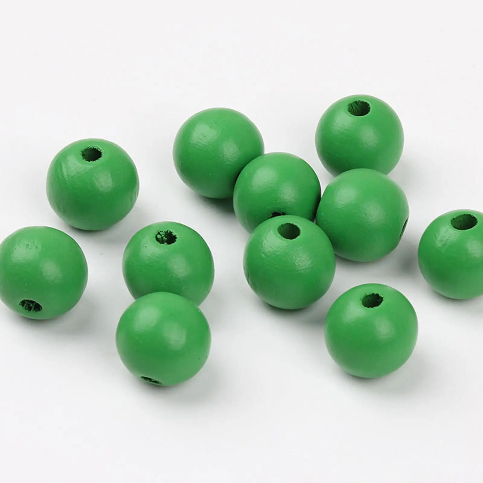 

500Pcs Boho Wooden Beads Loose Beads with 16mm Hole Handmade DIY Ball Beads