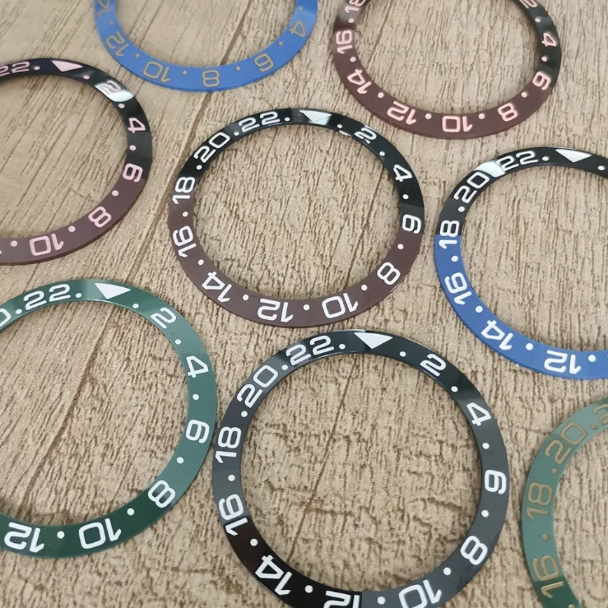 38MM Watch Bezel Insert  Monochrome Two-tone Ceramic Bezel Opening 38MM Outer Diameter 30.5MM Inner Diameter Fits 40MMSUB Case