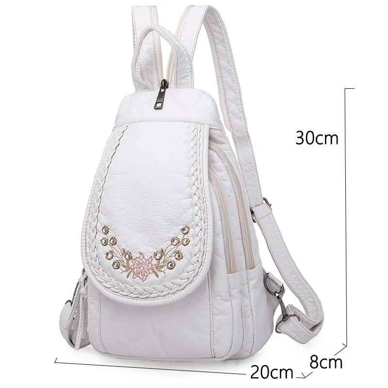 New Ladies Soft Washed Leather Backpack 3-in-1 Cute Cat Women Bagpack Small Travel For Girls Sac a dos Mochila Feminina |