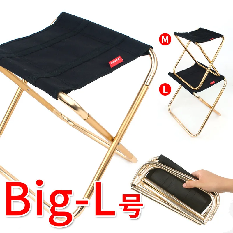 

Ultralight Fold Stool Large 7075 Aluminum Alloy Portable Stool Folding Beach Sea Stools Chair For Fishing Outdoor Barbecue Camp