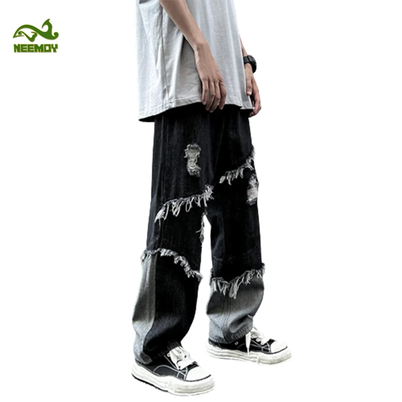 Neemoy 2022 Men Jean Homme Denim Slim Fit Trousers Casual Biker Trousers Streetwear 2022 High Quality Denim Man Clothing