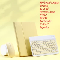 for ipad air 5 4 case with pencil holder wireless bluetooth russian spanish keyboard mouse for ipad pro air 4 8th funda cover