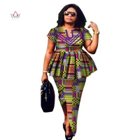 women suit african dashiki for women o neck skirt set bazin riche african fashion clothing cotton traditional clothing wy2592