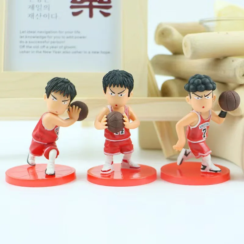 Фото 5 шт. Slam Dunk Q Edition Sakuragi Hanamichi Ryukawa Maple Shobei баскетбольная команда кукла ручной работы орнамент украшения автомобиля игрушки №3