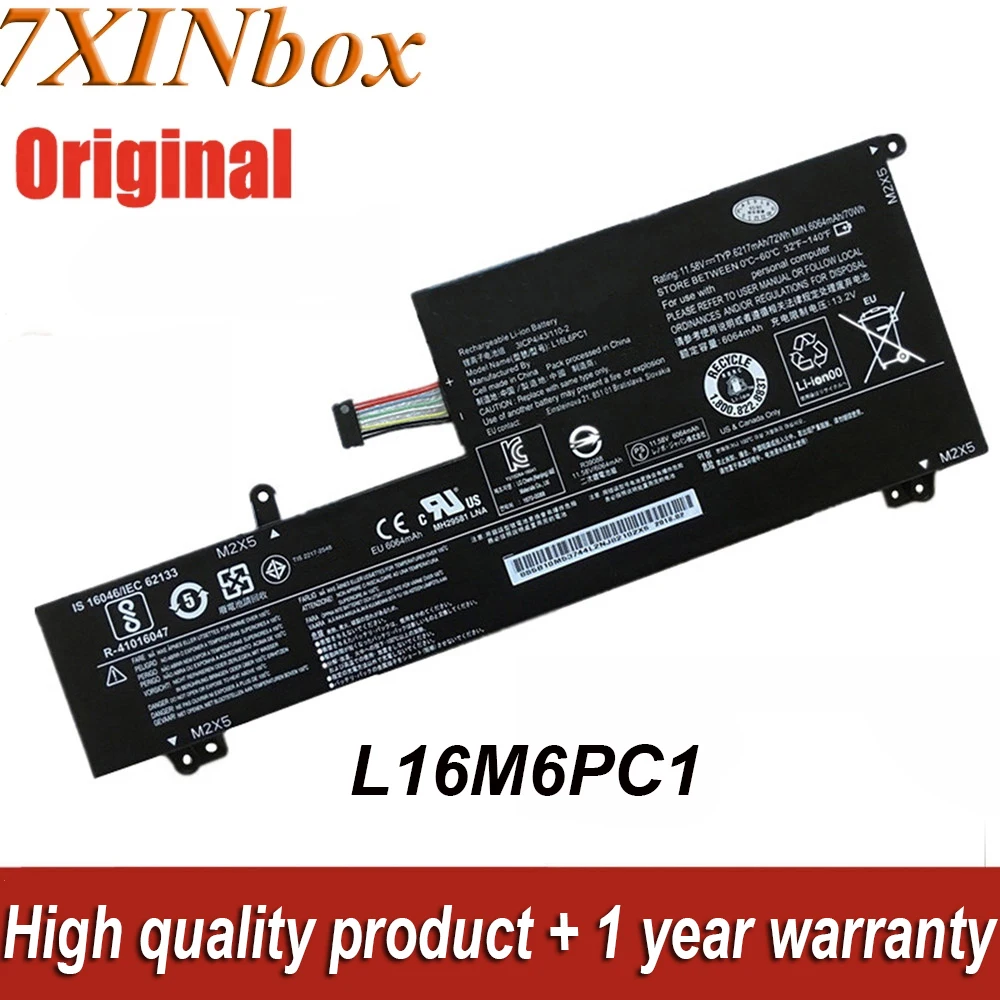 

7xinbox L16M6PC1 L16L6PC1 11,58 V 6064mAh 70Wh Аккумулятор для ноутбука Lenovo Yoga 720 720-15 720-15Ikb серия L16C6PC1 3ICP4/43/110