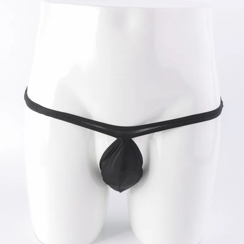 

Men Thong Bikini String Sexy Ice Silk Briefs Low Rise U Convex Pouch For Man Breathable T-Back Quick Dry Thongs And G Strings
