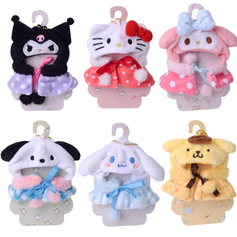 Kawaii Sanriod Anime Hobby  Kitty My melody Kuromi Cinnamoroll Pom Pom Purin Cute Plush Doll Doll Cape Clothes Baby Clothes