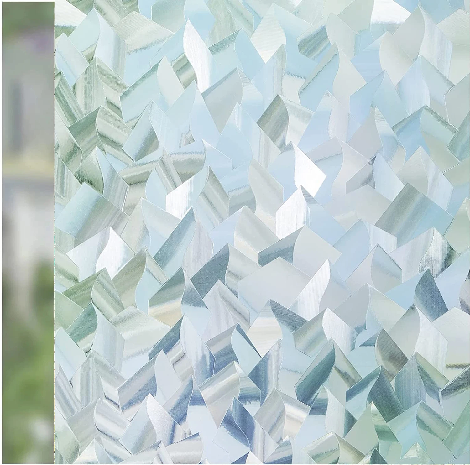 

Window Privacy Film, 3D Decorative Stained Glass Film, Static Cling Door Window Covering Removable Sun Blocking Window Stickers