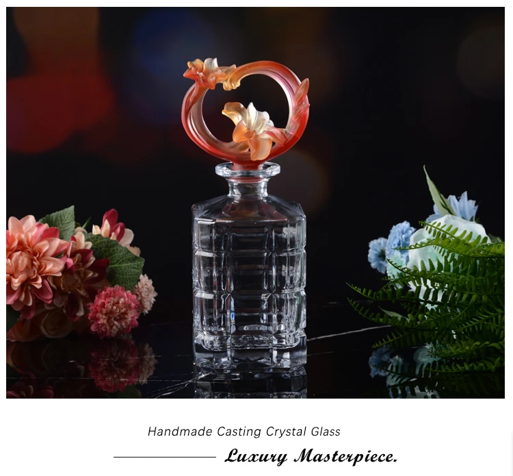 Роскошный богемный Хрустальный графин с цветами 750 мл