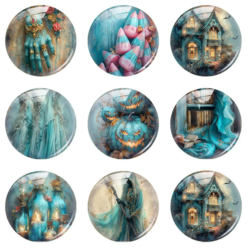 Ручная работа Хэллоуин готический ужас синий череп кошка Сова искусственное