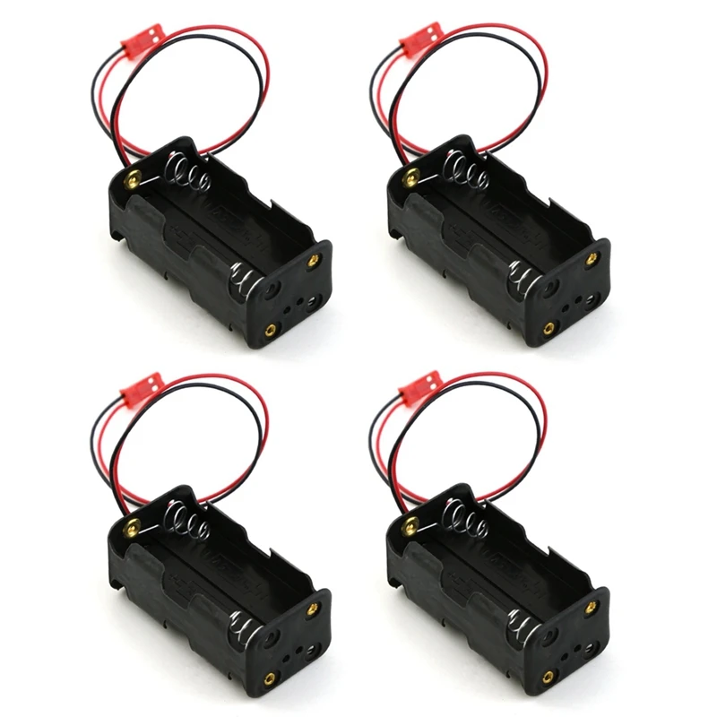 

4Pack 6V 4XAA Battery Container Case Holder Pack Box JST Plug Receiver for HSP Redcat 1/8 1/10 RC Nitro Power Car Truck