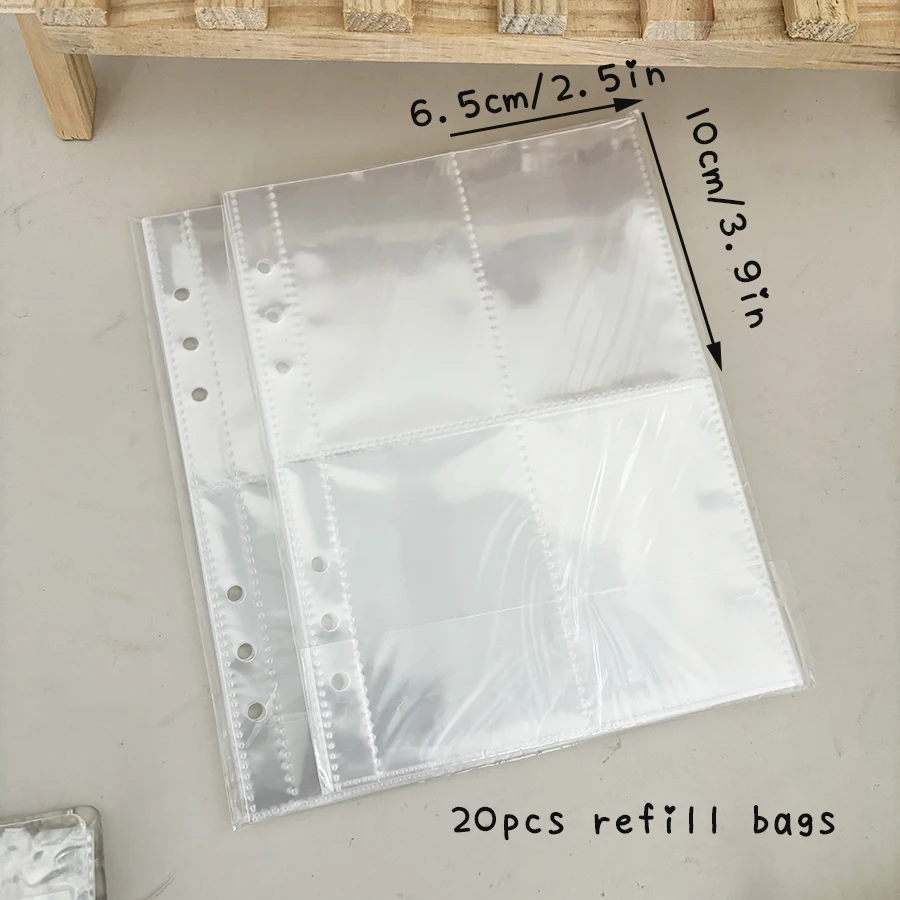 

SKYSONIC A5/Mini Crystal Binder Card Book, 20 шт. двухсторонних сменных пакетов, фотоальбом в твердом переплете, органайзер для открыток
