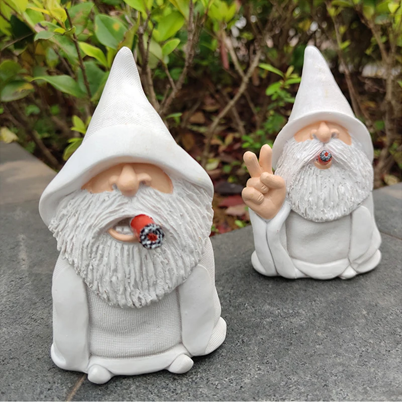 

Dwarfs Resin Old Man Crafts Garden Home Statue Decor Ornaments Resin Cute Decoration Middle Finger Wizard Gnome