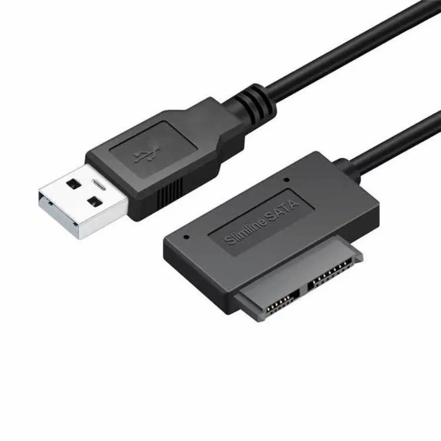 Фото Мини-переходник SATA USB 2.0 к Sata II 7+6 13Pin, кабель-переходник, устойчивый стиль для ноутбука, ноутбука, CD/DVD ROM, тонкий диск HDD №5