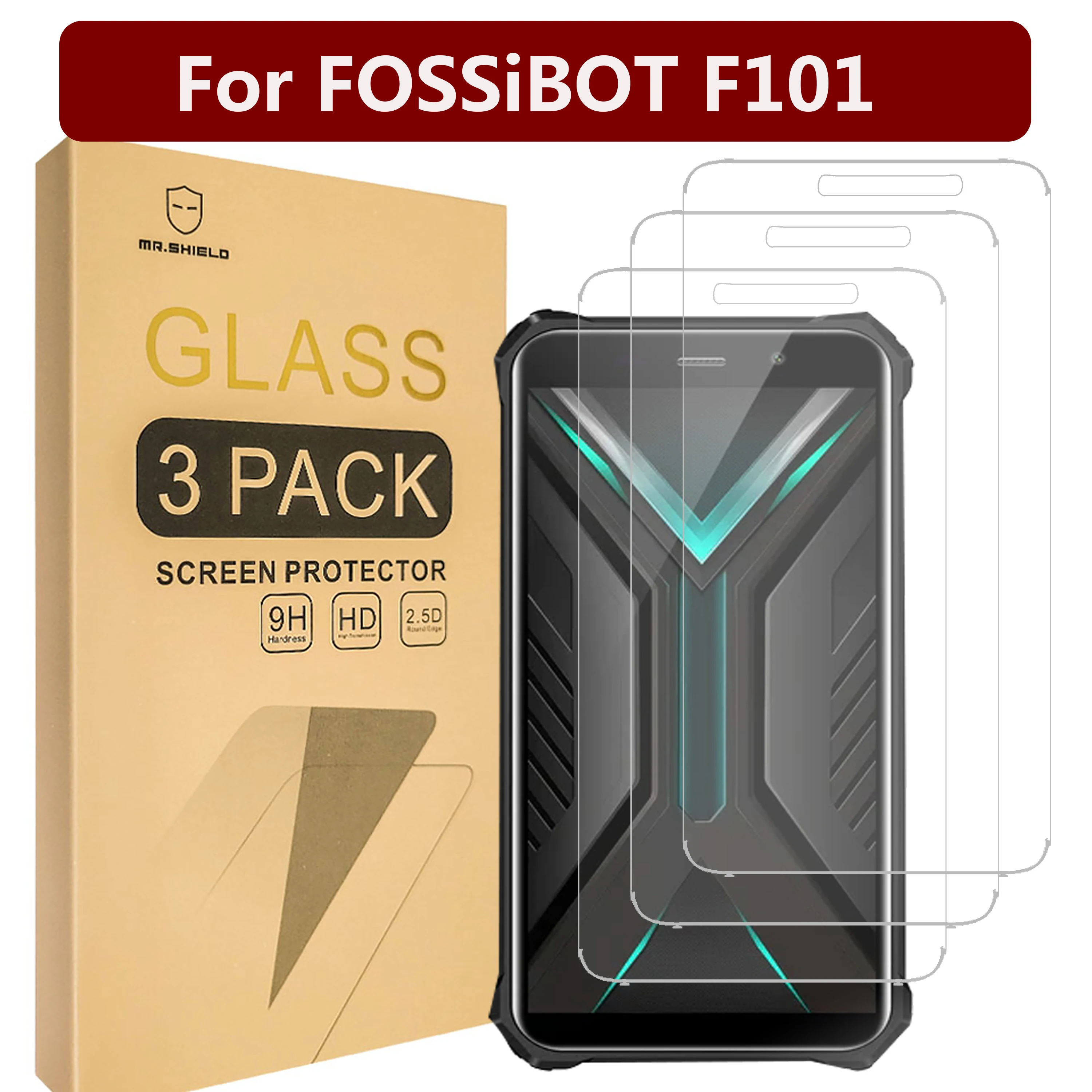 

Mr.Shield [3-Pack] Screen Protector For FOSSiBOT F101 [Tempered Glass] [Japan Glass with 9H Hardness] Screen Protector