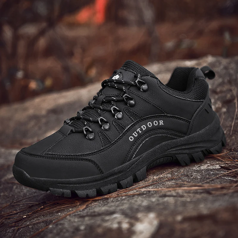 Men's Hiking Shoes Trekking Walking Shoes for Male Outside Climbing Sneakers Sports Lace-Up Anti-Slip Men Footwear Large Size