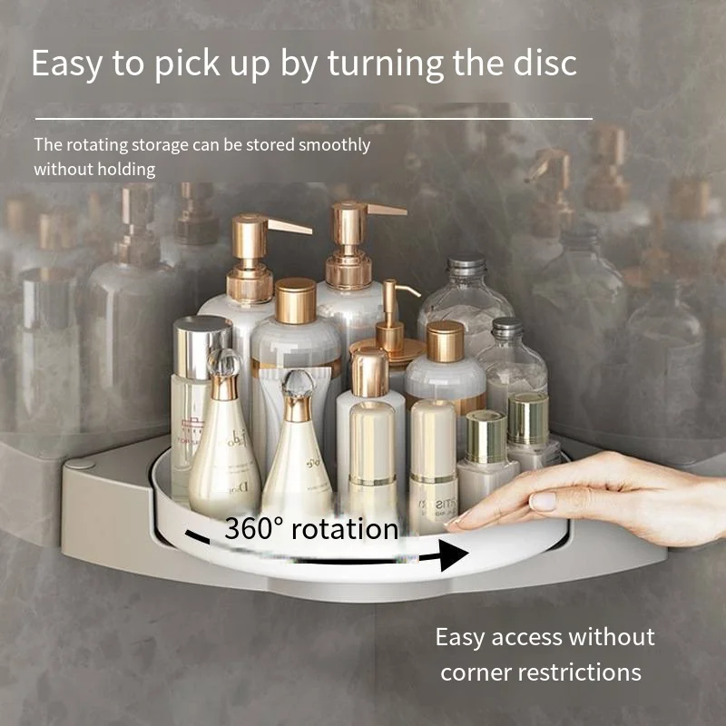 Вращающаяся настенная Съемная многофункциональная угловая полка для хранения