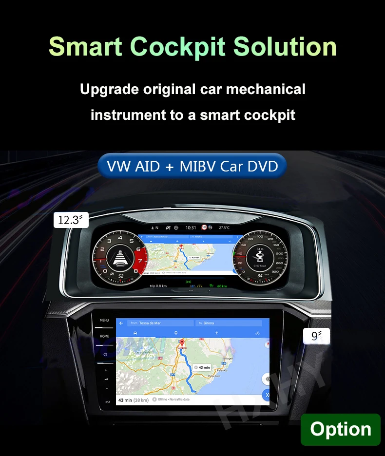 2025 новейший автомобильный цифровой кластер Carplay коктейль для Volkswagen США