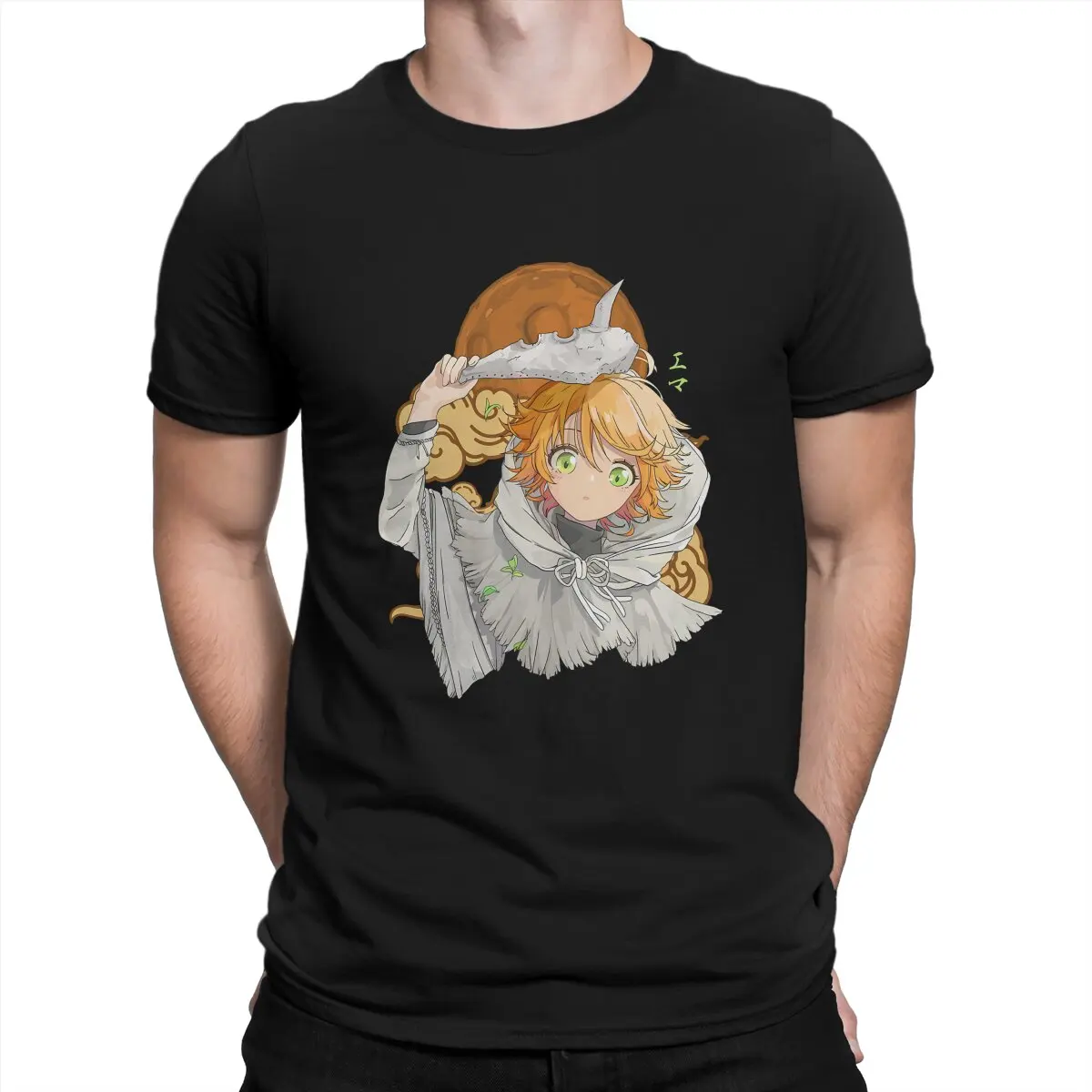 

Anime The Promised Neverland Emma Orange T Shirt Grunge Men's Tees Summer Clothing Harajuku Crewneck Polyester TShirt