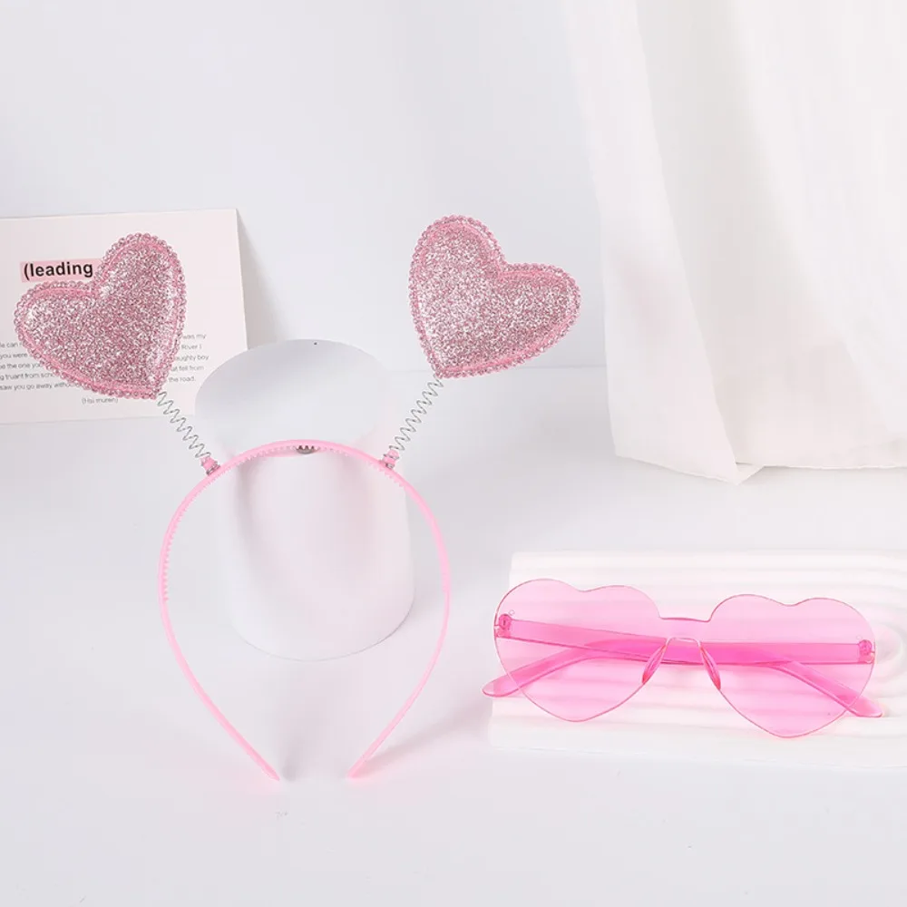 Обруч для волос с конфетти красная повязка на голову изображением любви красные