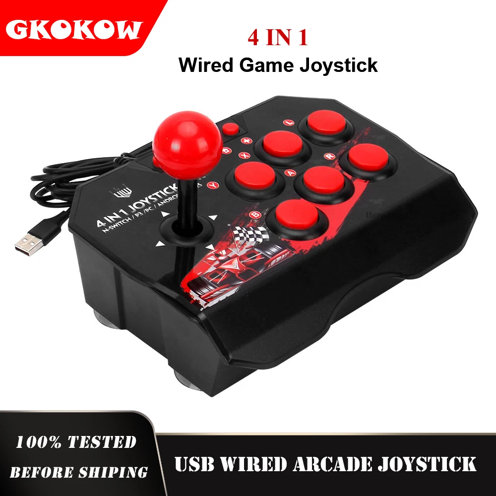 

USB Wired Game Joystick Retro Arcade Station TURBO Game Console Rocker Fighting Controller for PS3/Switch/PC/Android TV Dropship