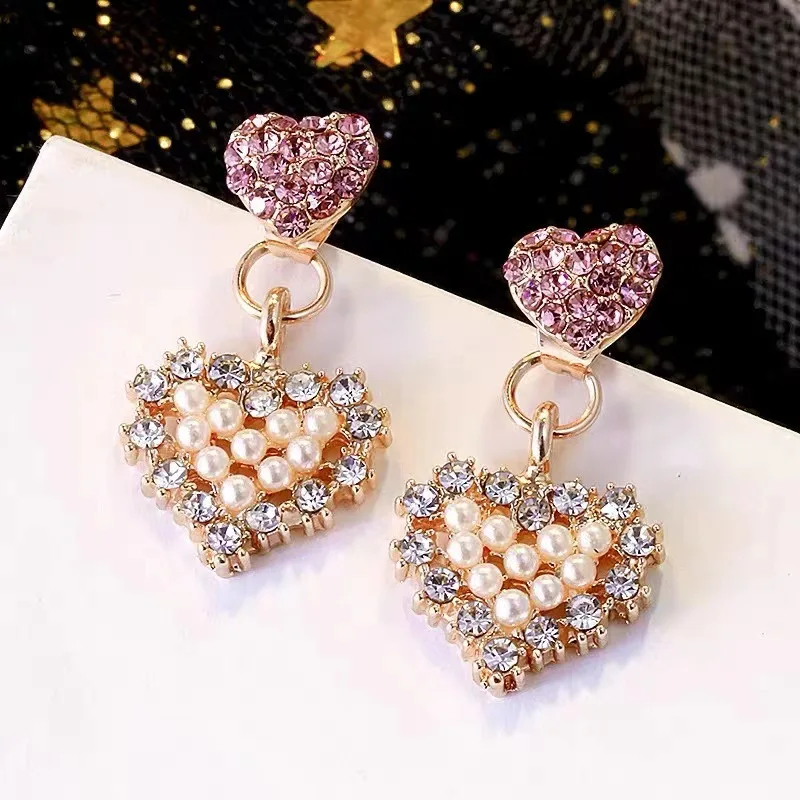 

Texture fashion pink love multi-wear earrings female girlfriends gift ins Earrings for woman