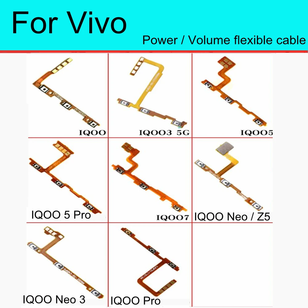 

Mute key Switch On Off Volume Power Flex Cable For Vivo IQOO 3 5 7 Neo Pro Z5 Flex Cable