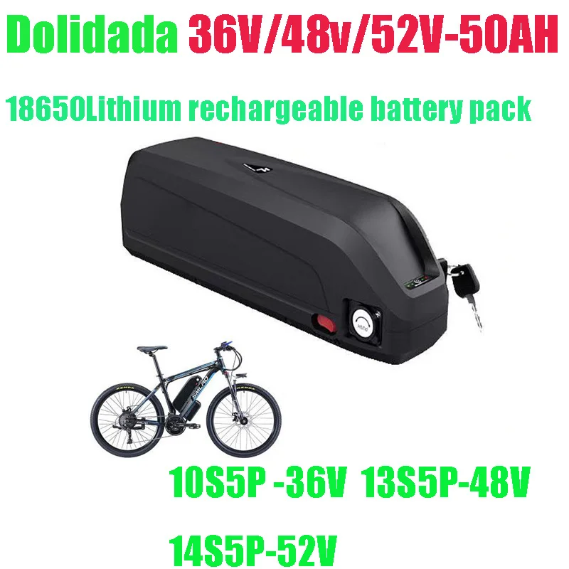 

DolidadaOriginal 18650-cell Lithium Battery Pack36V 48V 52V 50Ah Powerful Bicycle Lithium Battery + XT60 Has Sufficient Capacity