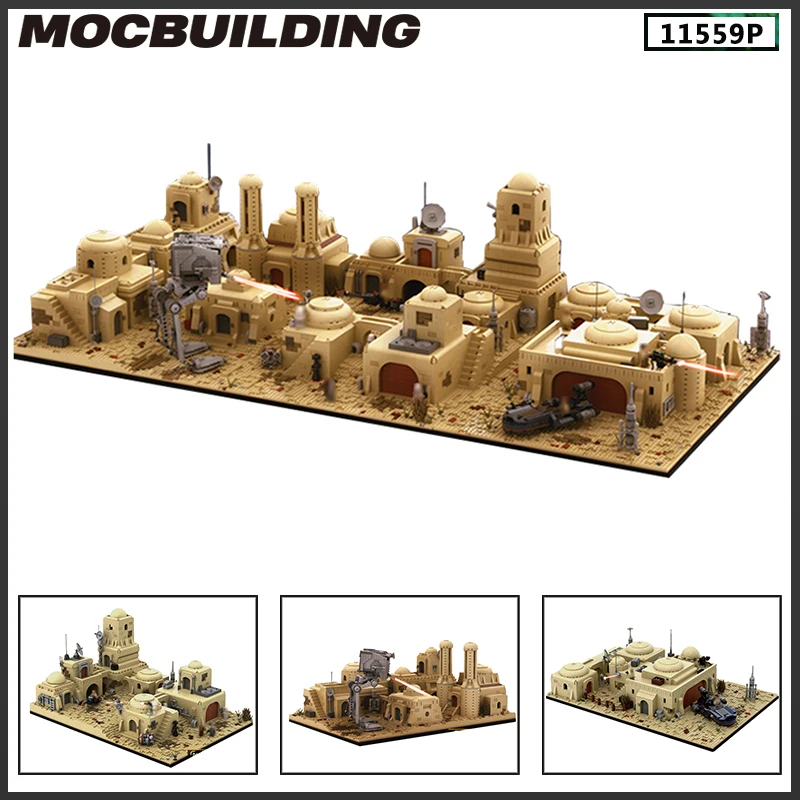 Конструктор Moc SW Tatooine Mos Star, Модель для сборки фильма «сделай сам», кубики серии Space Street View, детские игрушки, подарок на день рождения и Рождест...