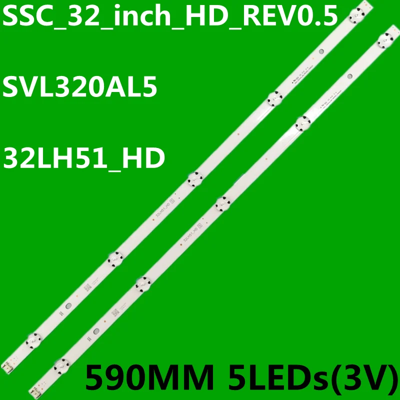 New 50PCS 590MM LED Strip 5LEDs For LG TV 32LH510B 32LH51_HD S SSC_32INCH_HD LGE_WICOP_SVL320AL5 Innotek direct 32inch CSP