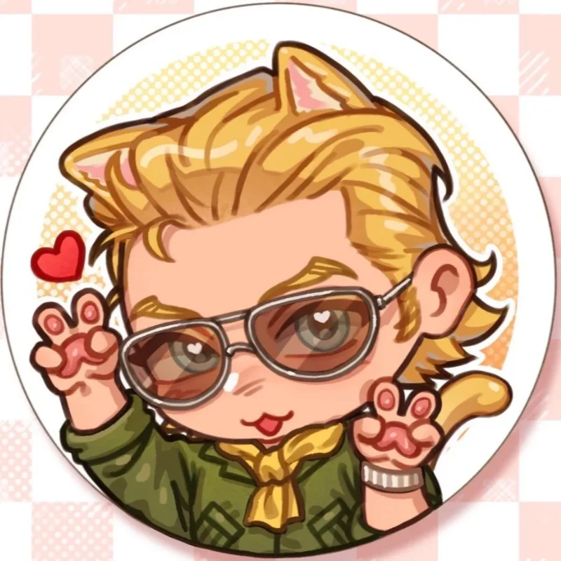 Фото Металлические значки-броши в стиле аниме по игре Metal Gear Solid MGS: Котёнок, Чиби, Снейк, Оселот, Казухира, Миллер. Украшения для рюкзаков и сумок, подарок. №3
