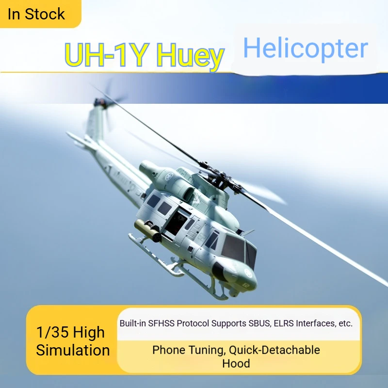 Фото Радиоуправляемый вертолет GOOSKY UH-1Y Venom Huey E2, 3D-симуляция трюков, масштабная модель военной техники для полетов на открытом воздухе, для взрослых любителей хобби. №2
