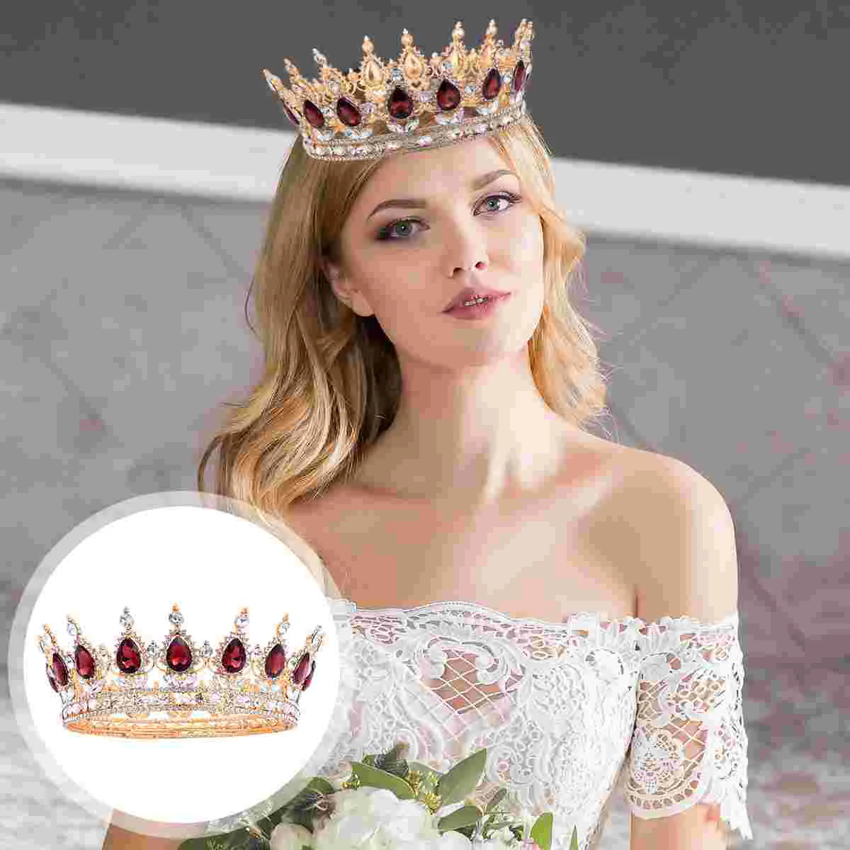 

Rhinestone Bridal Tiara Wedding Hair Decor Crown Accessories Pearl Prom Jewelry