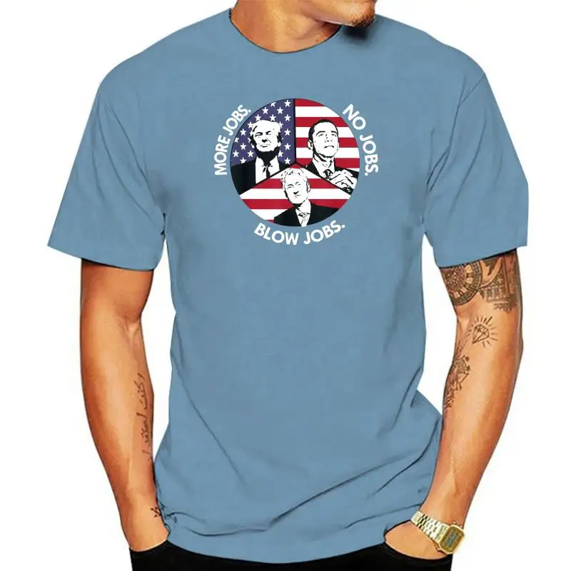 

Black Trump More Jobs Obama No Jobs Bill Clinton Blow Jobs T-Shirt 100% Cotton Diy Prited Tee Shirt