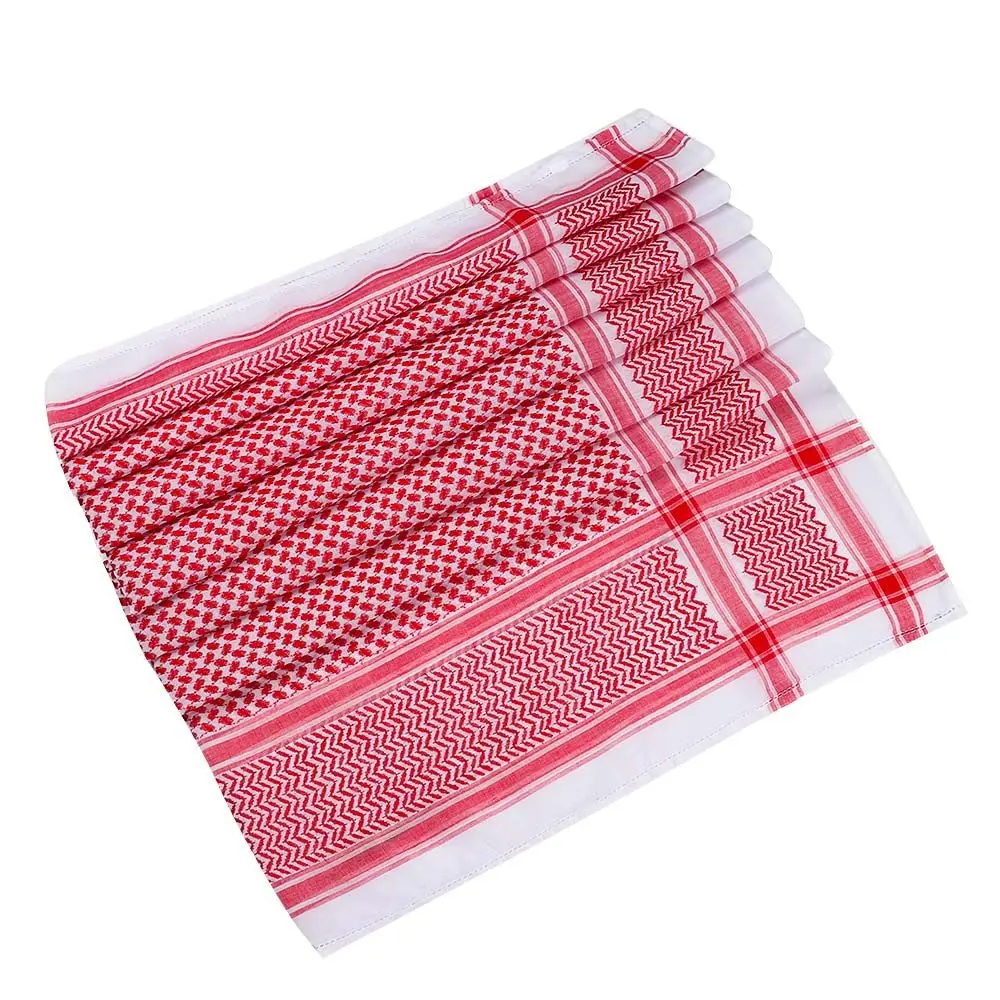 

Islamic Traditional Costumes Plaid Shawl Arabic Turban Hijab Palestine Bandana Muslim Shemagh Scarf Arab Kafiya Keffiyeh