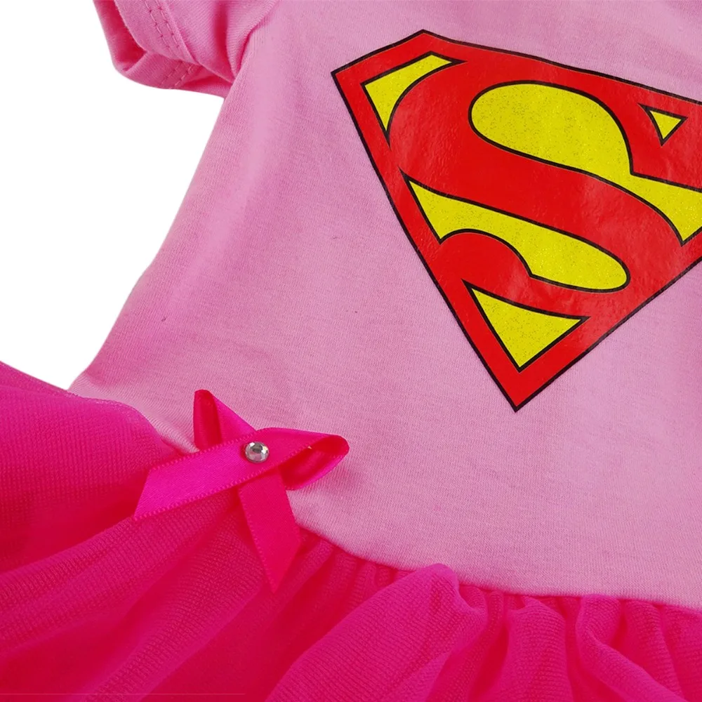 Baby Girl Superhero Tutu Dresses with Headhand Newborn Short Sleeves Jumpsuit Infant Girls Cute Costume images - 6