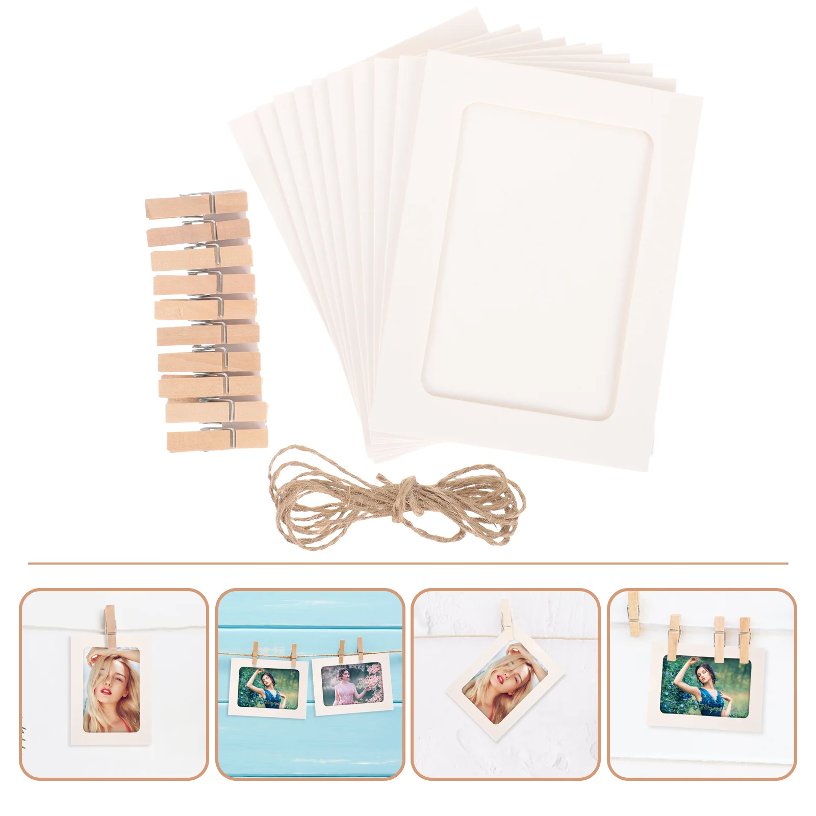 

20 Pcs Photo Frame Hanging Display Frames Picture Collage Wall Cardboard Stand Pictures