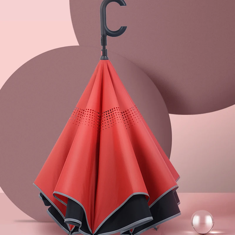 

Windproof Folding Umbrella Inverted Parasol Mens Long Handle Strong Umbrella Rain Gear Sunshades Paraguas Hombre Sunshades