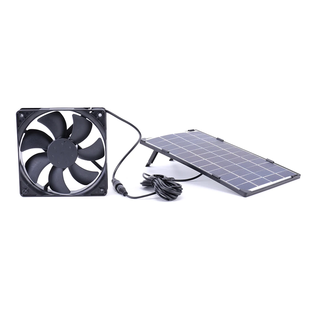

10W 12V Solar Exhaust Fan Air Extractor 5inch Air Flow Fan for Pet Chicken House Greenhouse RV Accessory