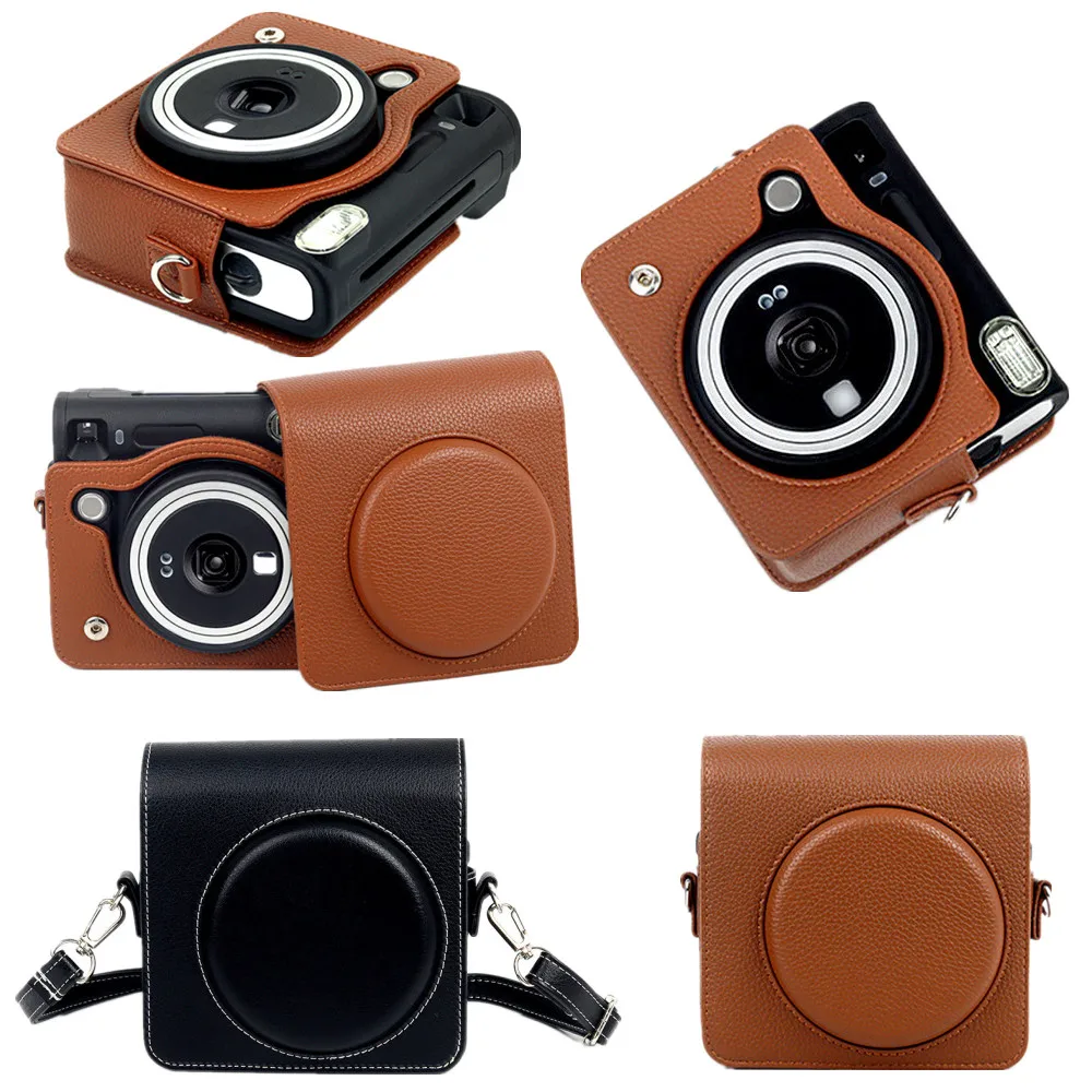 

PU Retro Camera Bag For Fujifilm Instax Square SQ40 Camera Shell Accessories Dustproof Protection Cover Case With Shoulder Strap