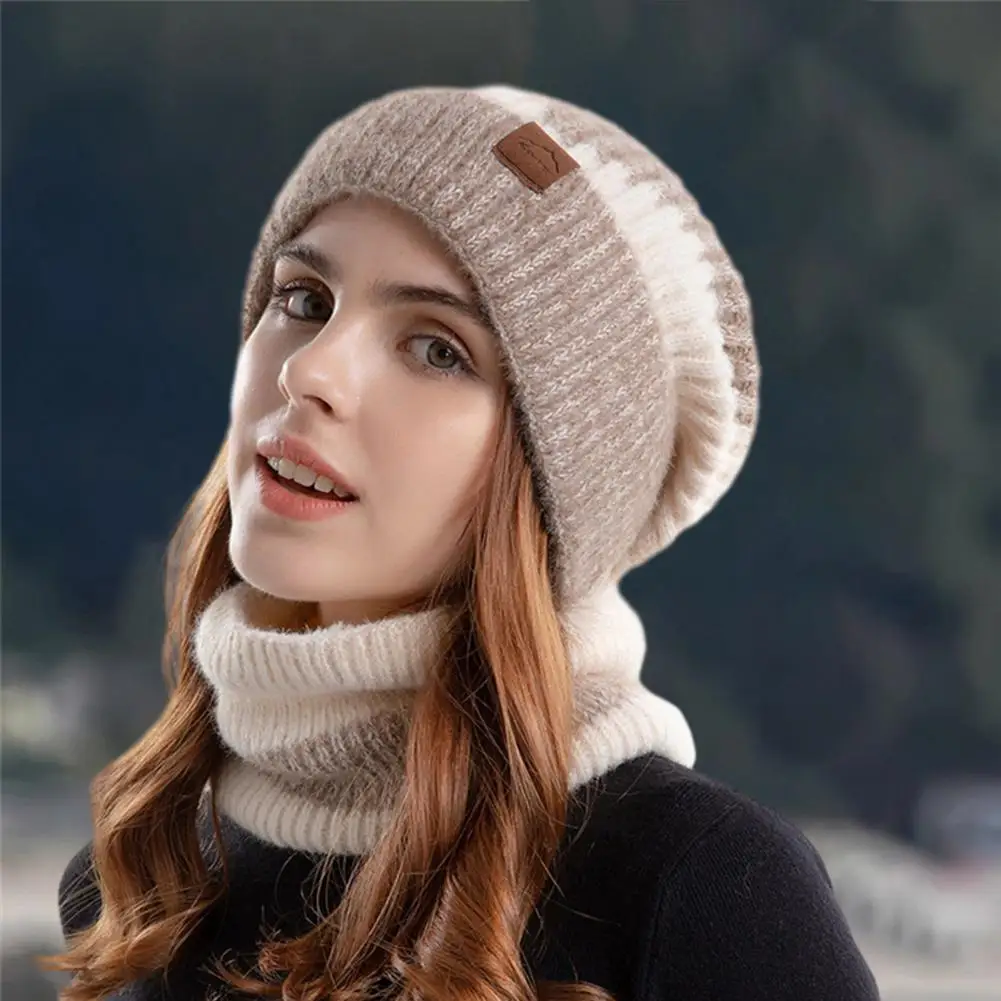 

Neck Warmer Soft Fleece Lined Hat Scarf Set for Women Warm Winter Beanie Windproof Scarf Combo Ideal for Cold Winter Warm Scarf