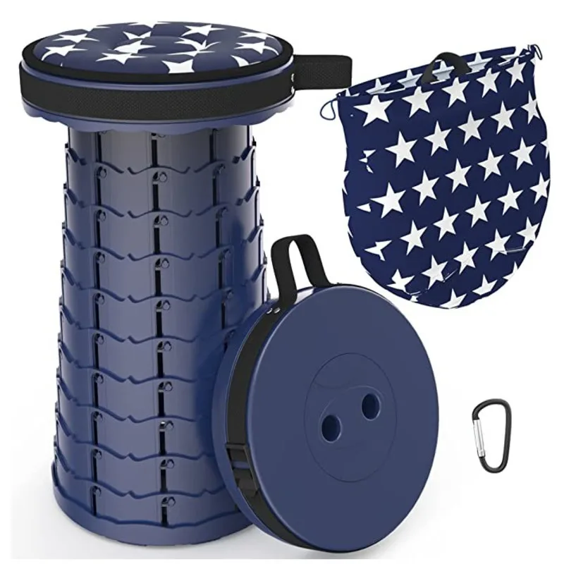 

Upgraded Folding Stool Retractable Stool Collapsible Telescoping Portable Camping Stool For Camping Fishing Hiking BBQ