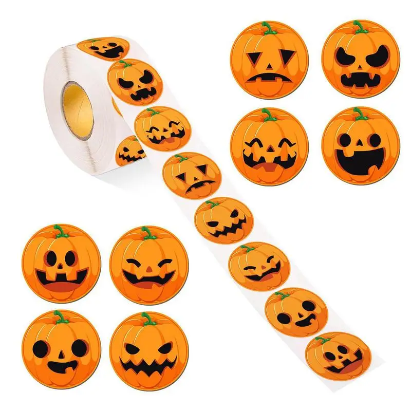 

Pumpkin Decals Halloween Decals For The Face Halloween Pumpkin Stickers Roll With 8 Vibrant Colors And Designs Halloween Party