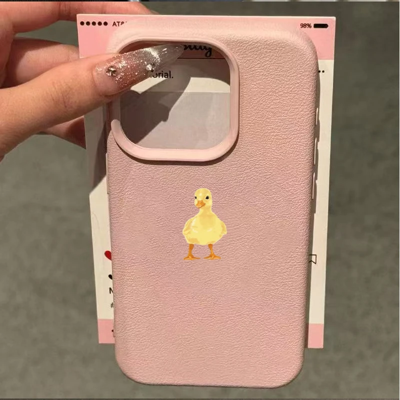 Милый простой чехол для телефона с маленькой желтой уточкой для iPhone 17 Air 16 16e 15 14 13 12 11 Pro Max, защитный чехол от отпечатков пальцев (art.: 3920d8cd59f07) - 3920d8cd59f07